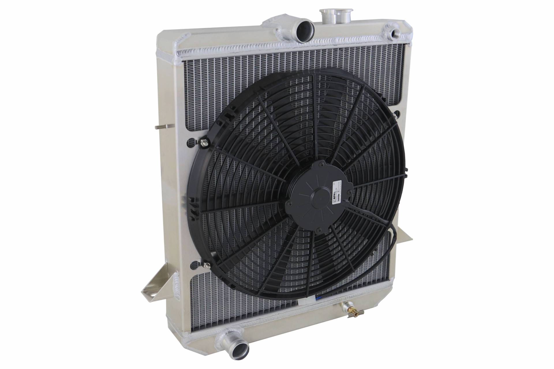 Wizard Cooling Inc - 1965-1968 Triumph TR4A Aluminum Radiator w/ Fan (Electrical Kit Included) - 99001-101LP
