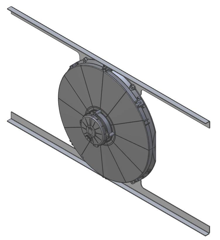 Universal Bracket Mounted 16" (Brush Style) Fan - Low Profile (2" Thick) - 10-0016-001LP