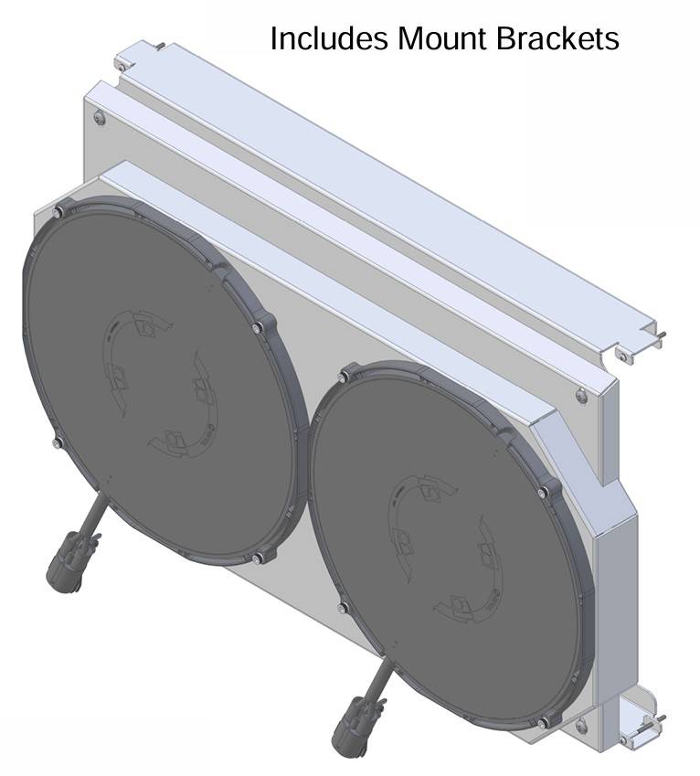 Wizard Cooling Inc - 14" BRUSHLESS FAN- 300 Watt- Package for 28.25" Core Radiators- 361-002BL300275