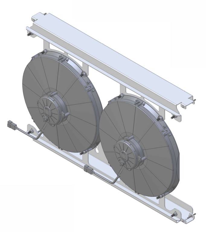 Wizard Cooling Inc - 28.25" Wide Aluminum BRACKETS w/ LOW  Profile Fans - 361-003LP225