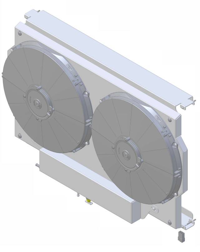 Wizard Cooling Inc - 28.25" Wide Aluminum Shroud w/ Standard HIGH PERFORMANCE Brush Style Fan - 361-002HP225XL