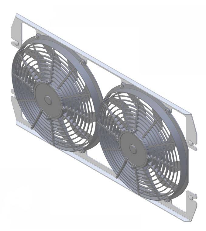 Wizard Cooling Inc - 1976-1986 Jeep CJ BRACKET (DOWN FLOW) mounted LOW PROFILE Brush Style Fans - 583-003LP