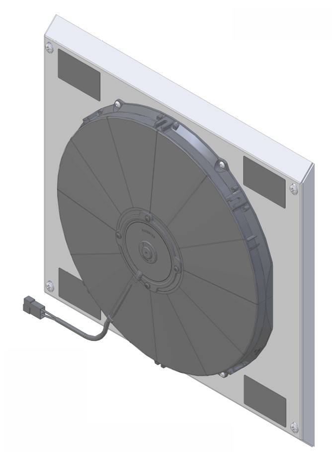 Wizard Cooling Inc - 1976-1986 Jeep CJ SHROUD (CROSSFLOW) mounted LOW PROFILE Brush Style Fans - 583-008CFCLP