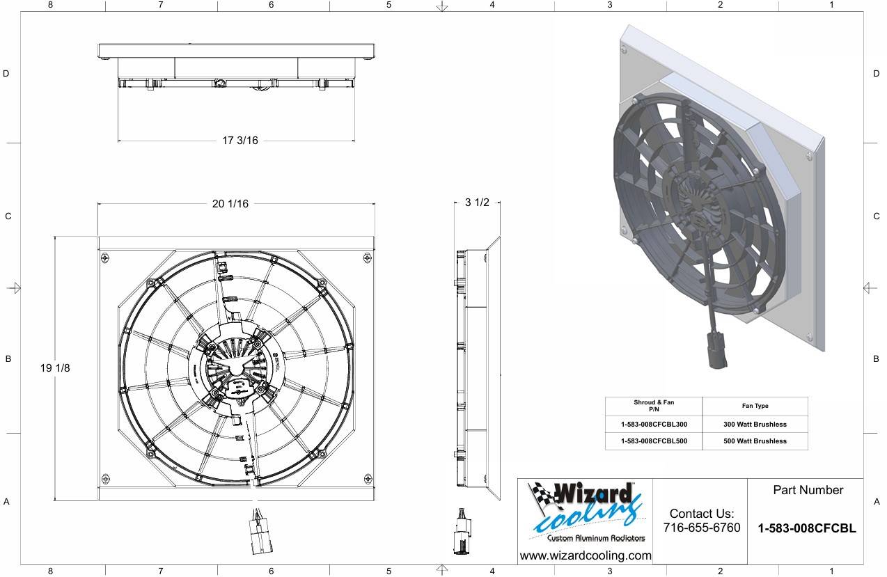 Wizard Cooling Inc #583-008CFCBL300 1976-1986 Jeep CJ SHROUD