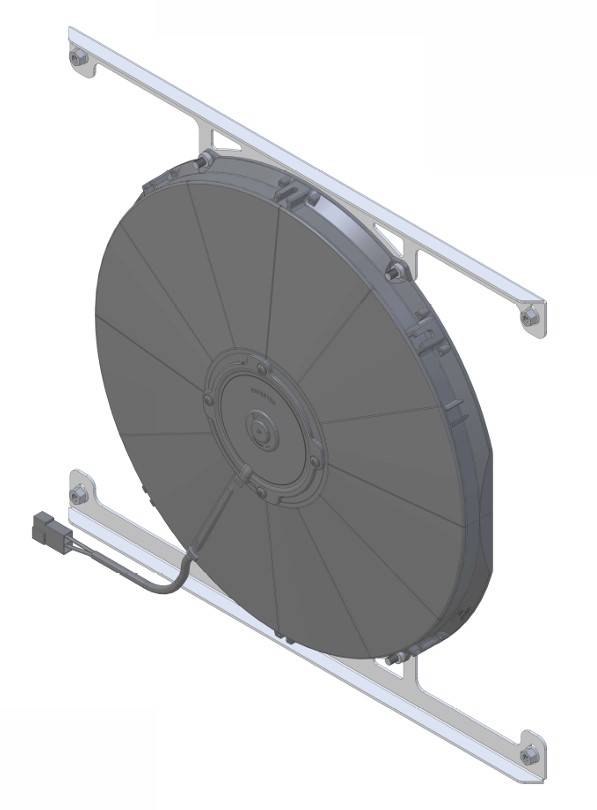 Wizard Cooling Inc - 1976-1986 Jeep CJ BRACKET (CROSSFLOW) mounted LOW PROFILE Brush Style Fan - 583-001CFCLP