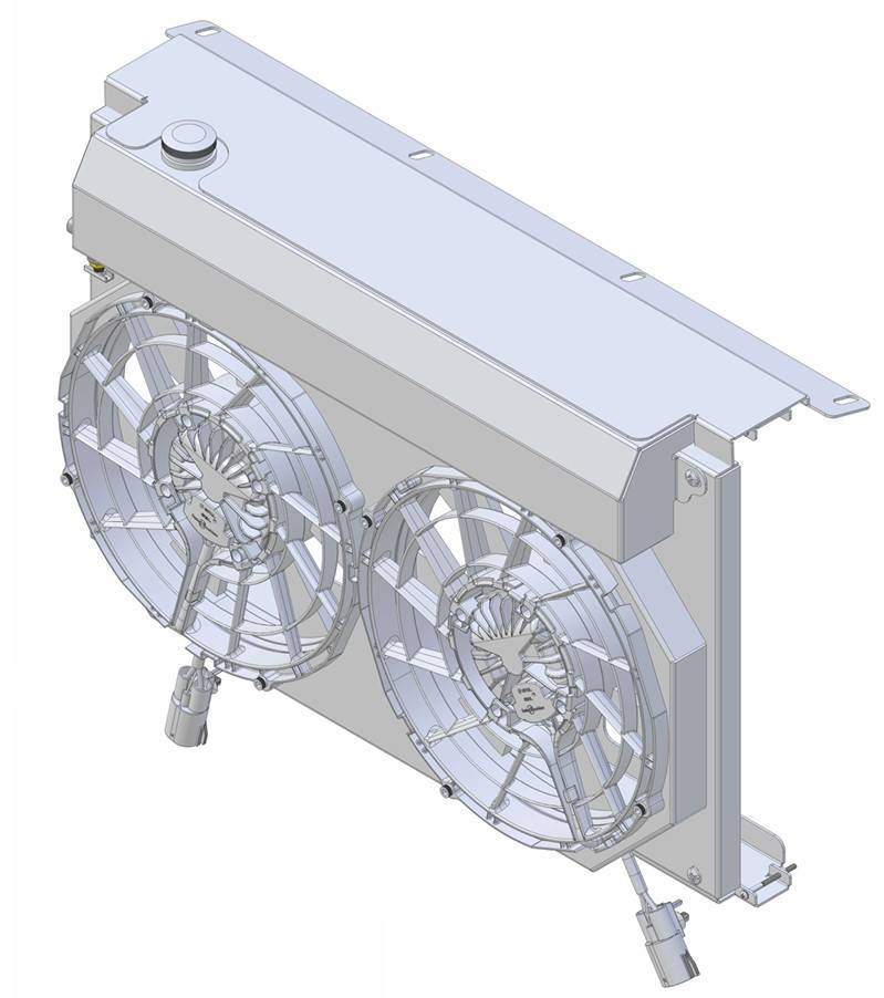 Wizard Cooling Inc - 12" BRUSHLESS FAN- Package  w/ Expansion Tank for 28.25" Core Radiators- 361-002BL225XL (LS Radiators)