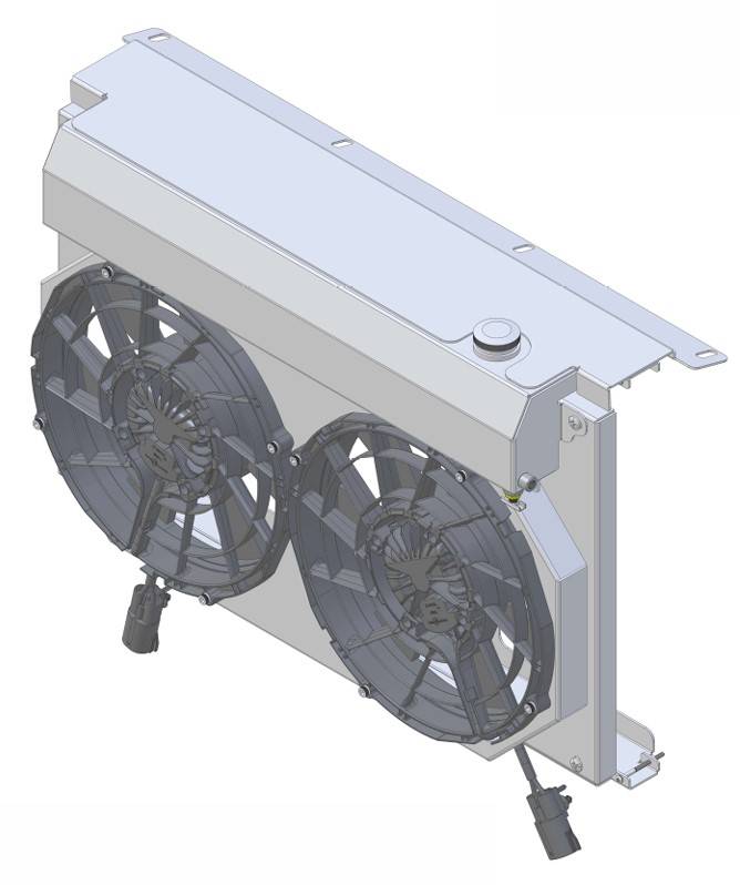 Wizard Cooling Inc - 12" BRUSHLESS FAN- Package  w/ Expansion Tank for 28.25" Core Radiators- 361-002BL225XR (SB/ BB Motors)