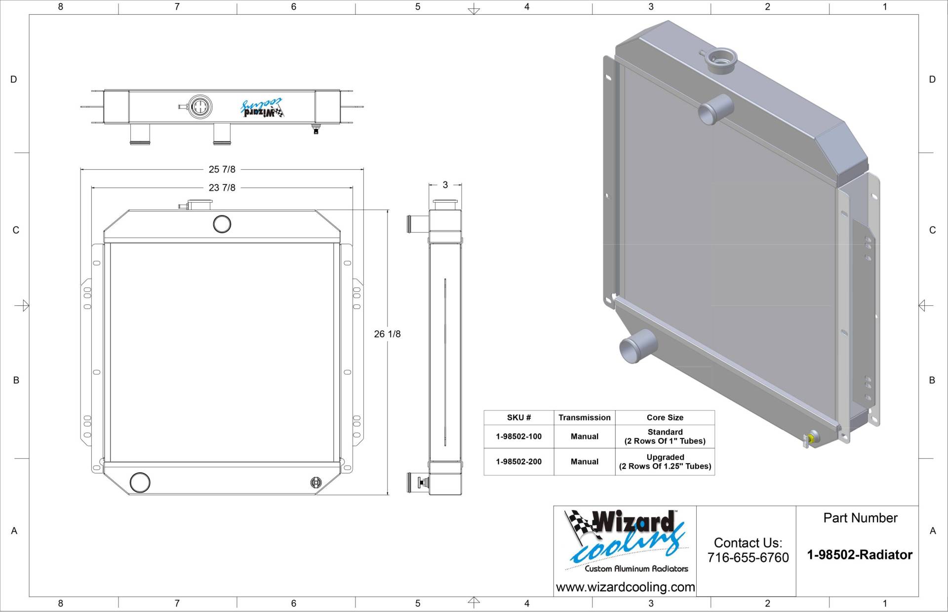 Radiator 1953 1954 1955 1956 Ford Truck Flathead V8の2列の