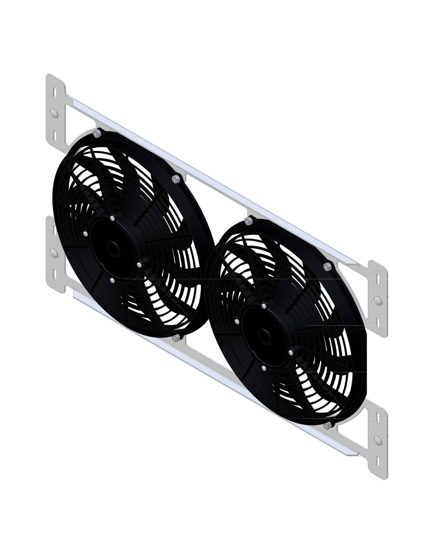 Wizard Cooling Inc - 1964-1967 Bel Air/ Impala/ Chevelle/ Malibu/Monte Carlo/ El Camino (BRACKET w/ HIGH PERFORMANCE FANS) - 289-003HP