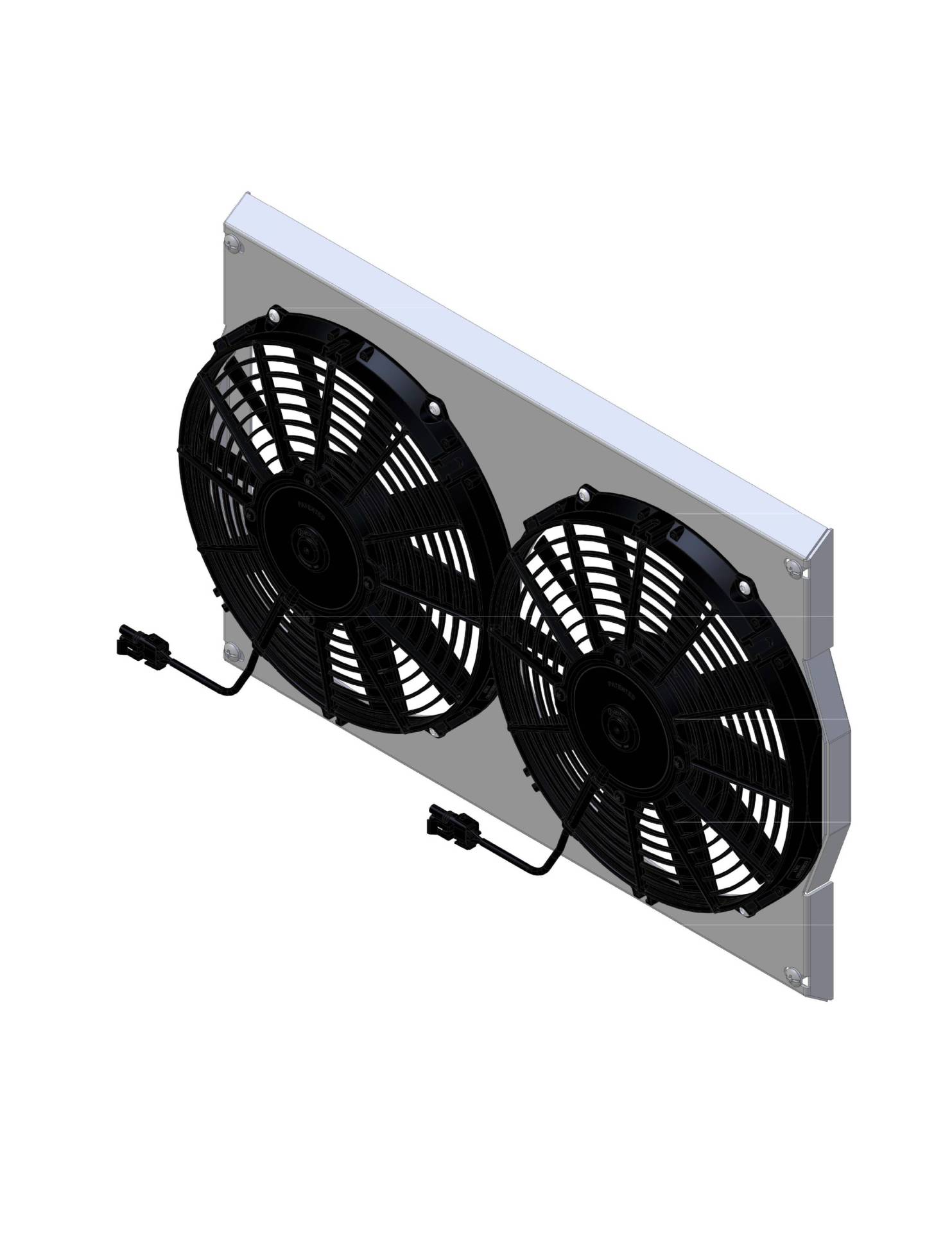 Wizard Cooling Inc - 1962-1967 Chevrolet Nova / Chevy II (SHROUD w/ LOW PROFILE FANS) - 1673-002LP