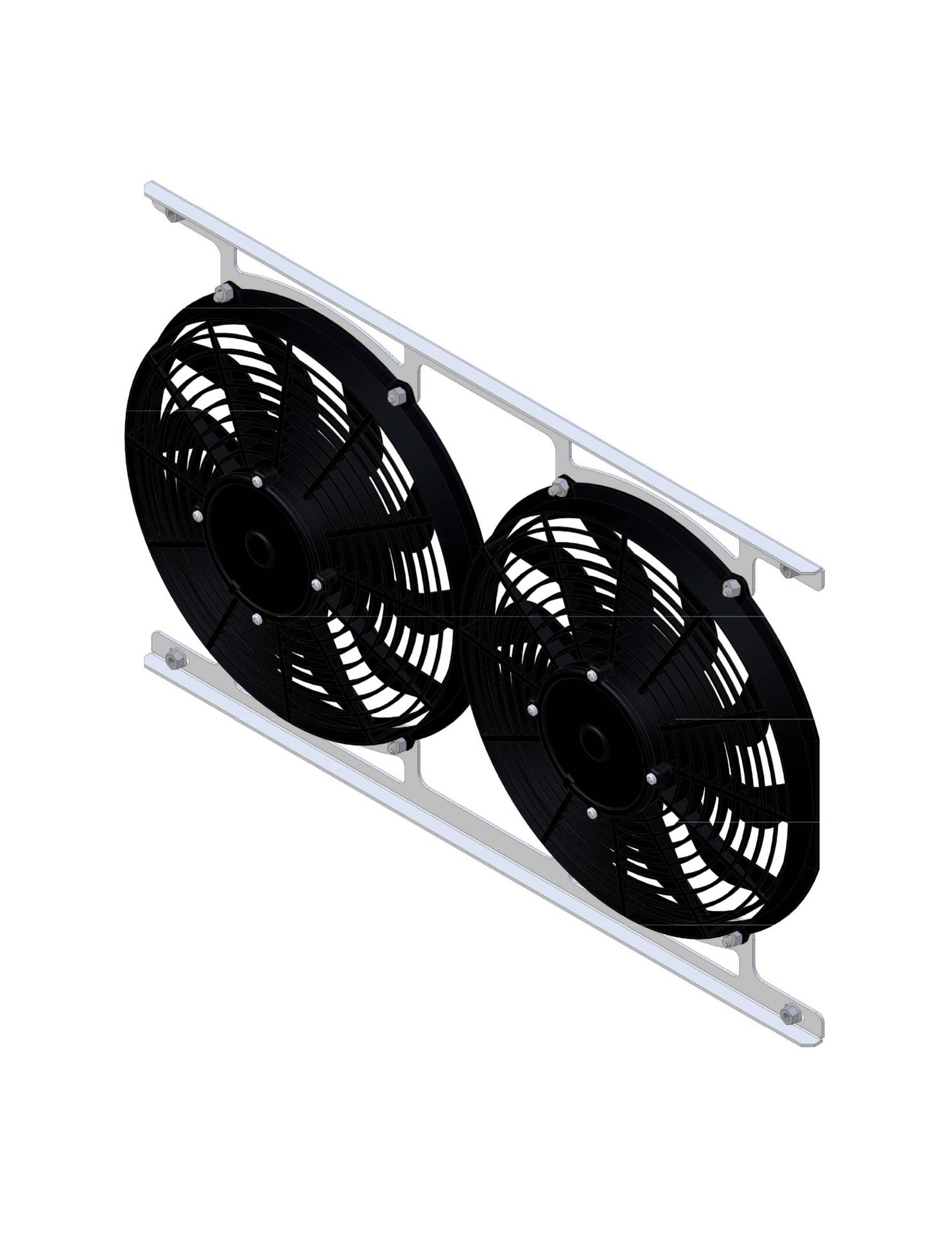 Wizard Cooling Inc - 1964-1965 Chevelle/ Malibu/ Monte Carlo/ El Camino (BRACKET w/ LOW PROFILE FANS) - 282-003LP