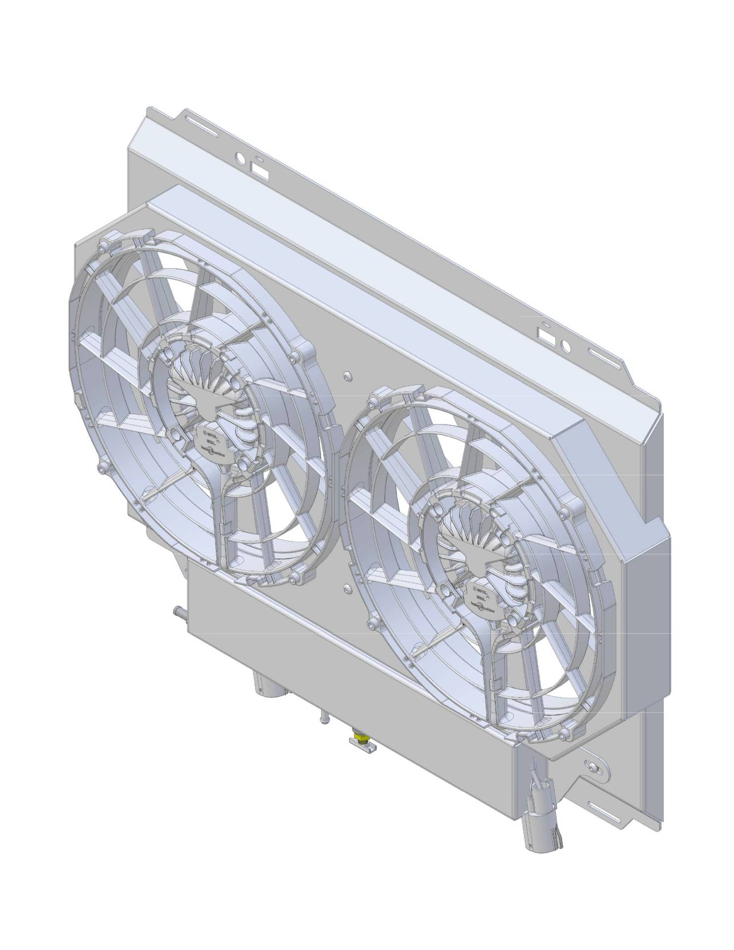 Wizard Cooling Inc - 1980-1993 Ford Mustang (SHROUD w/ BRUSHLESS FANS) - 556-002BL300