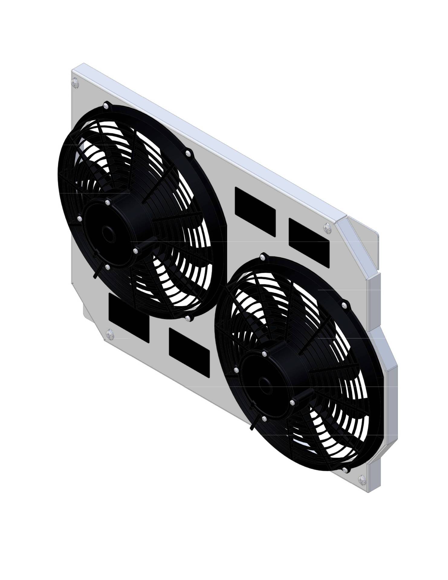 Wizard Cooling Inc - 1958-60 Ford Thunderbird (SHROUD w/ MEDIUM DUTY Fans) - 1626-002MD