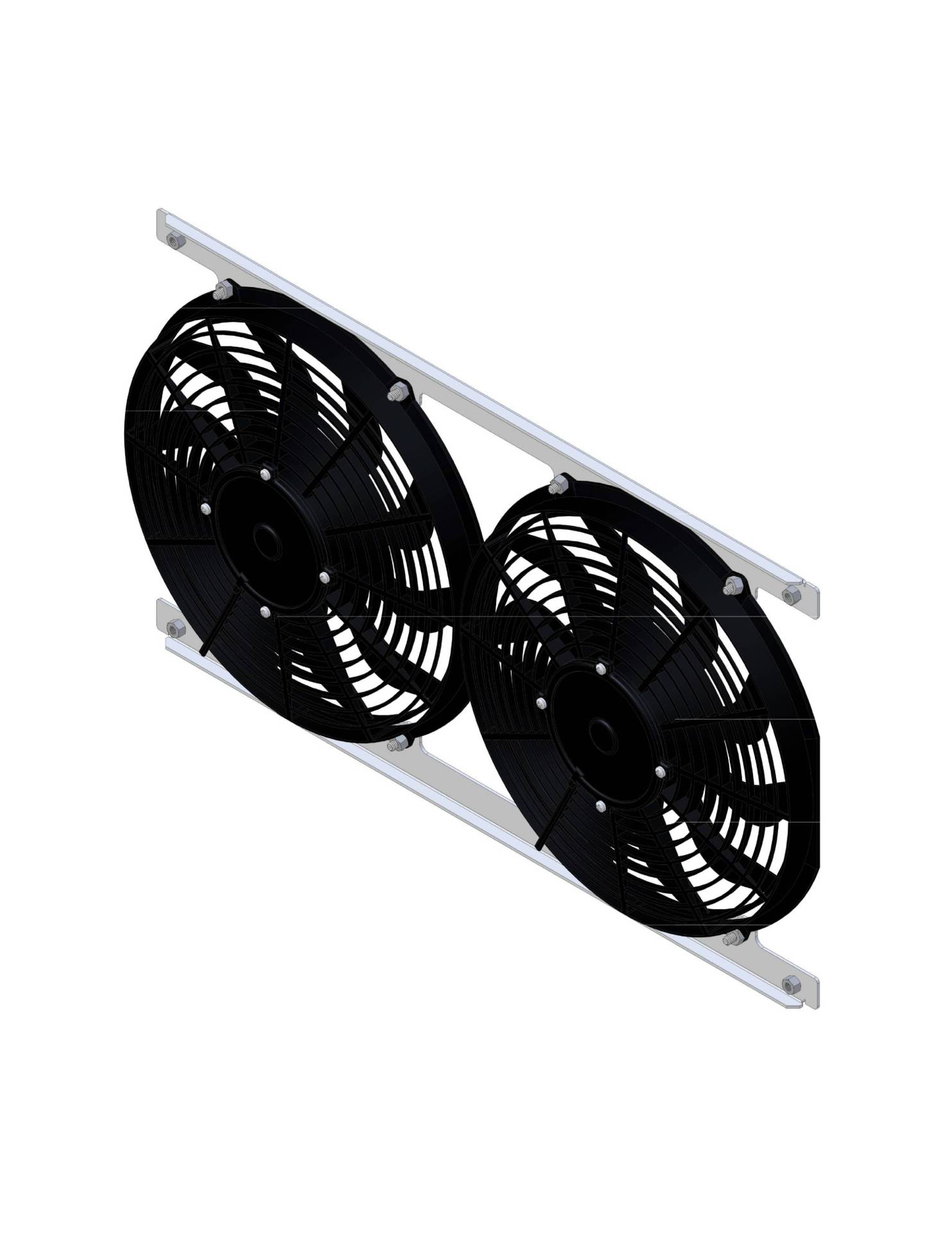 Wizard Cooling Inc - 1959-1960 Chevrolet Bel Air/ Impala (15.5" Core) BRACKET w/ HIGH PERFORMANCE FANS - 281-003HP