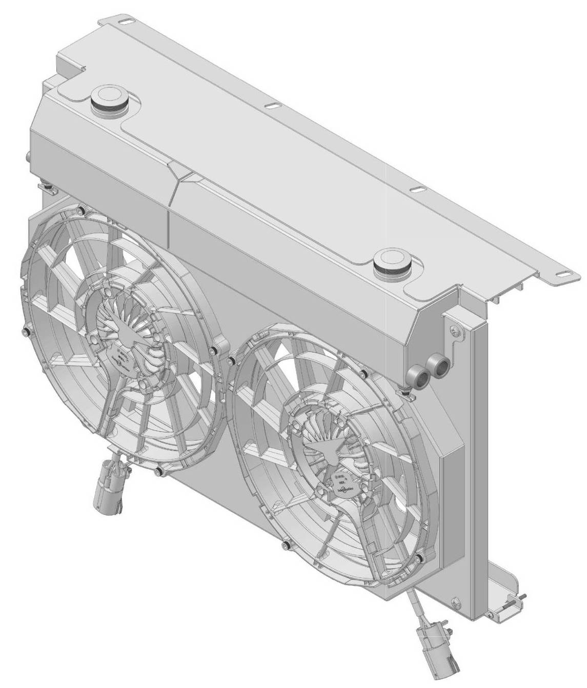 Wizard Cooling Inc - 12" BRUSHLESS FAN Package  W/ TANKS for 28.25" Core Radiators- 361-002BL225XX (LS Radiators)