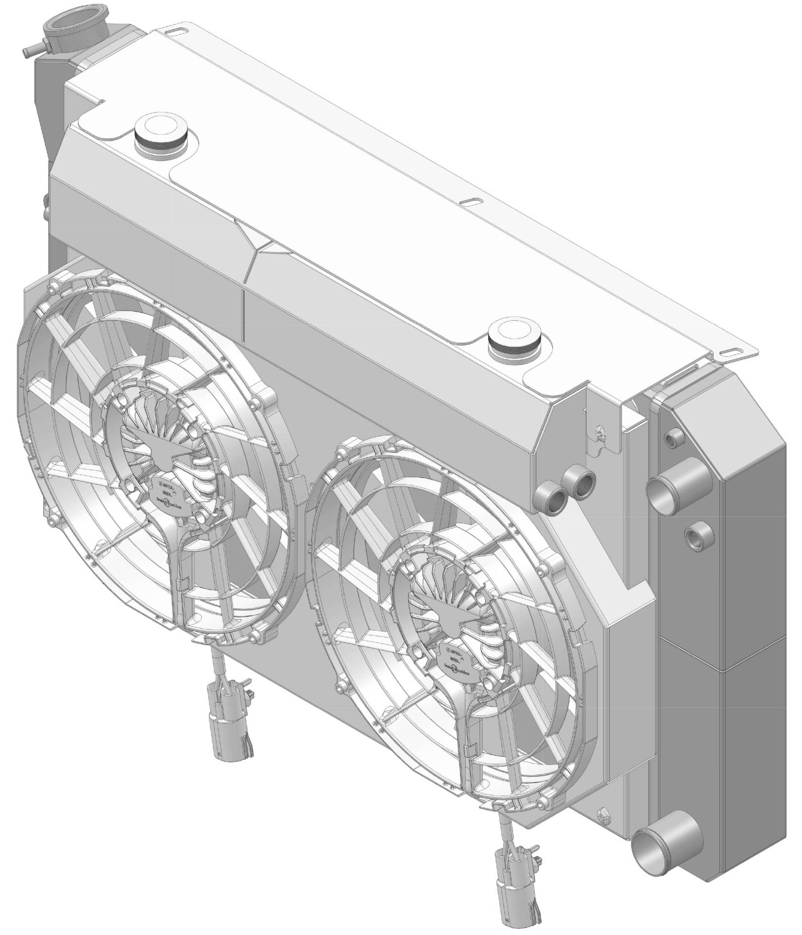 Wizard Cooling Inc - Wizard Cooling - 26.25" Various GM Applications Aluminum Radiator (LS SWAP, BRUSHLESS Fan Options) - 562-202LSBLACINXX