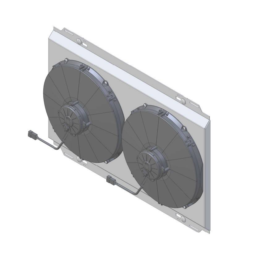 Wizard Cooling Inc - 1972-76 Ford Gran Torino/Ranchero (SHROUD w/ MEDIUM DUTY FANS) - 98513-002MD