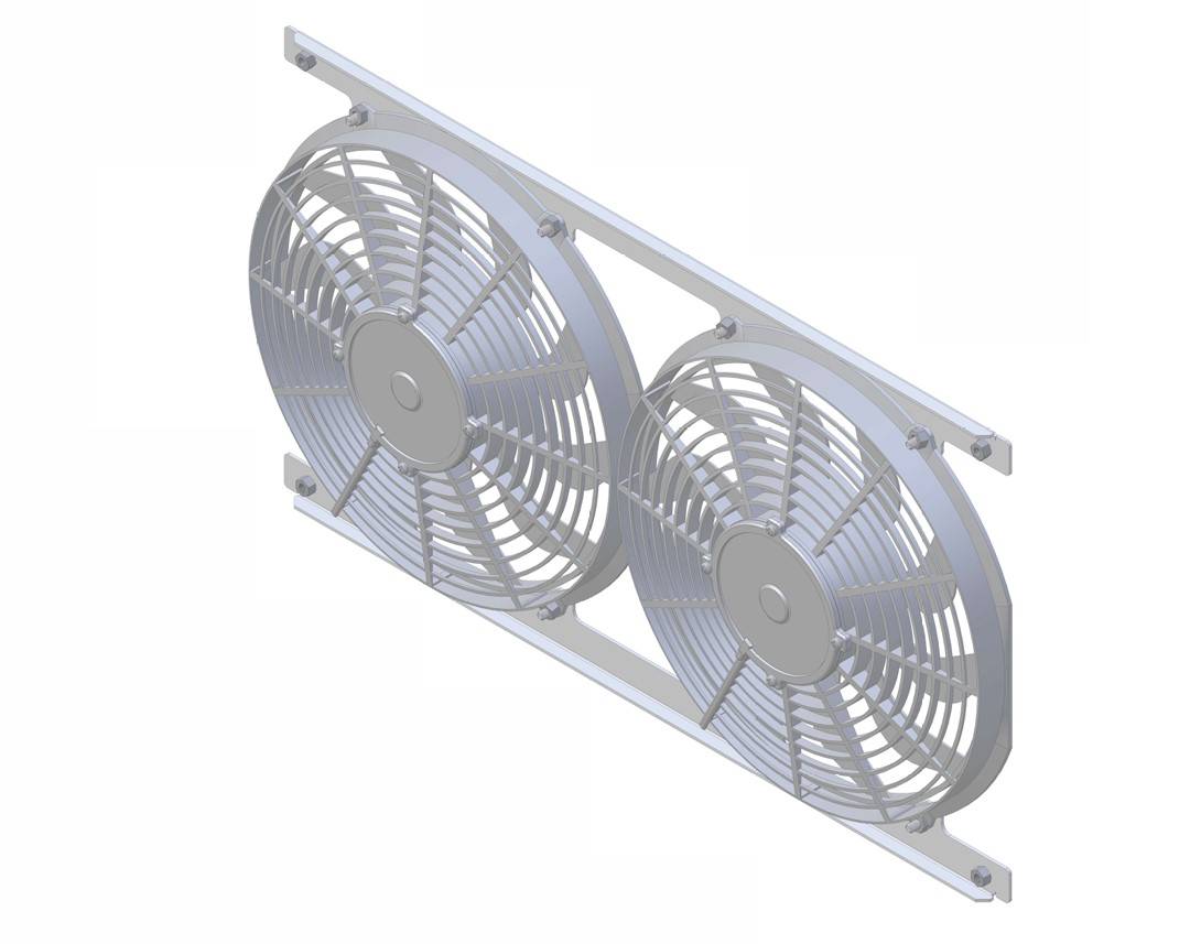 Wizard Cooling Inc - 1959-1960 Chevrolet Bel Air/ Impala (15.5" Core) BRACKET w/ LOW PROFILE FANS - 281-003LP