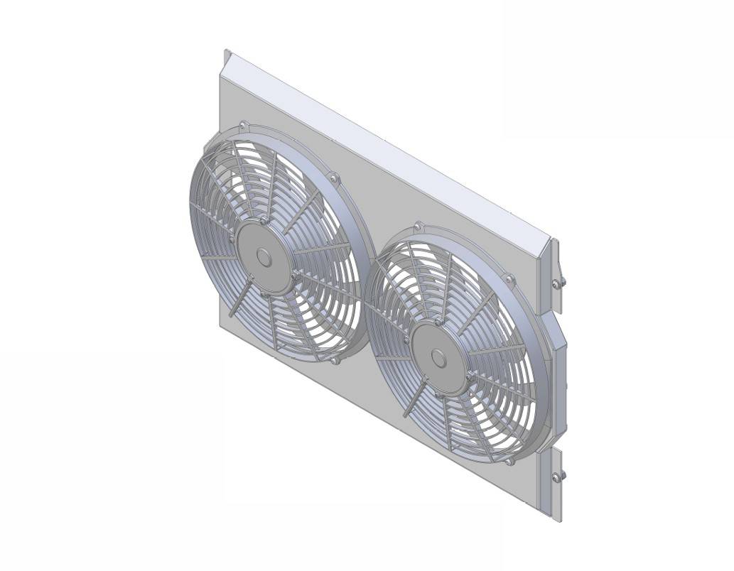 Wizard Cooling Inc - 1957-1959 Ford Fairlane (SHROUD w/ MEDIUM DUTY FANS) - 98515-002MD