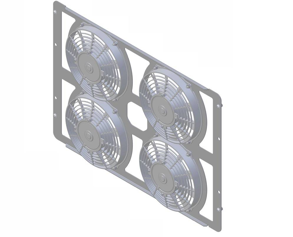 Wizard Cooling Inc - 1966-1979 Ford F Series/ 1978-79 Bronco (BRACKET w/ QUAD LOW PROFILE Fans) - 433-004LP