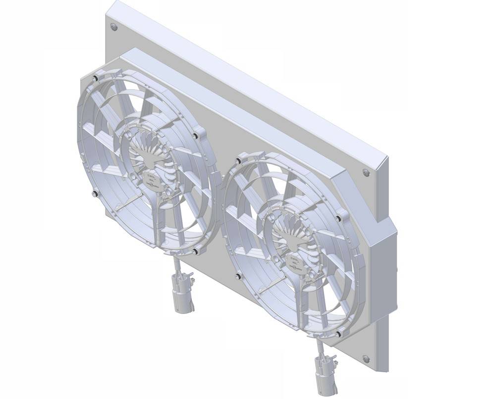 Wizard Cooling Inc - 1961-63 Chevrolet Bel Air/Impala (283 w/AC & 17.75" Tall Core) Shroud w/ Brushless Fans - 10272-002BL