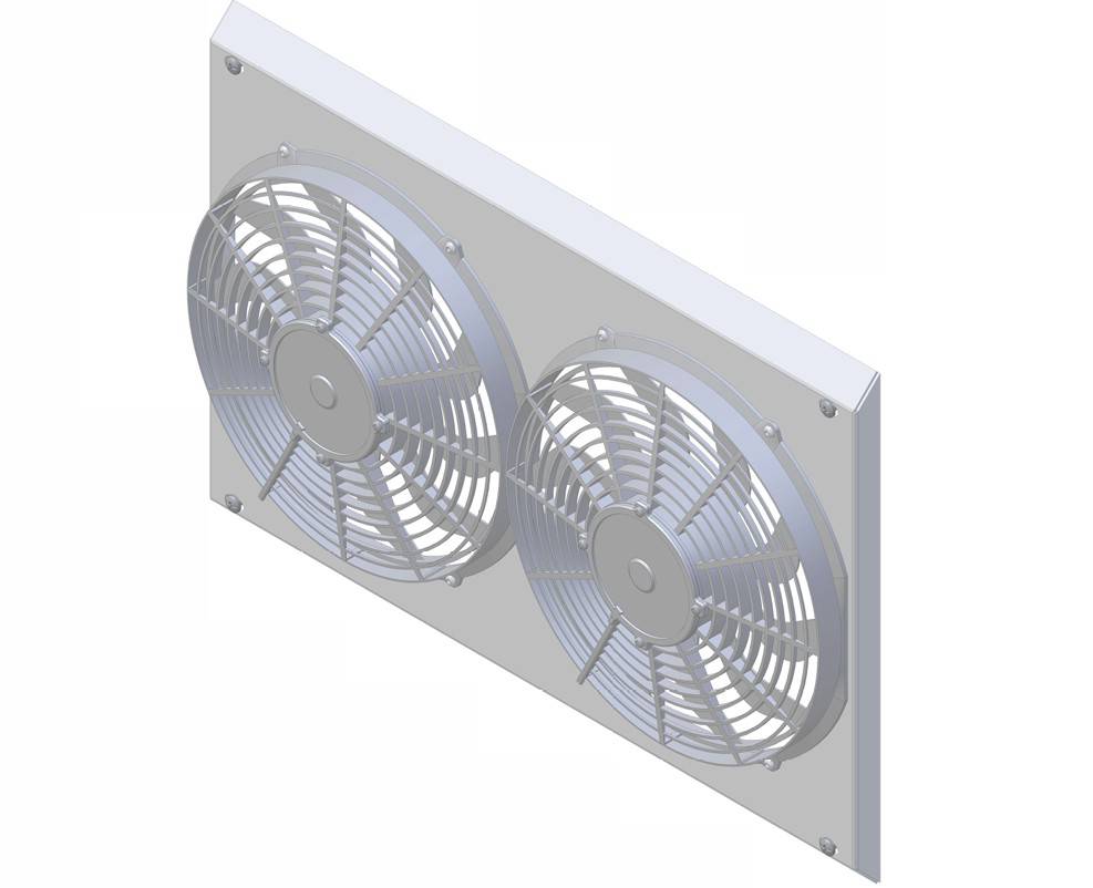 Wizard Cooling Inc - 1961-63 Chevrolet Bel Air/Impala (283 w/AC & 17.75" Tall Core) Shroud w/ Low Profile Fans - 10272-002LP