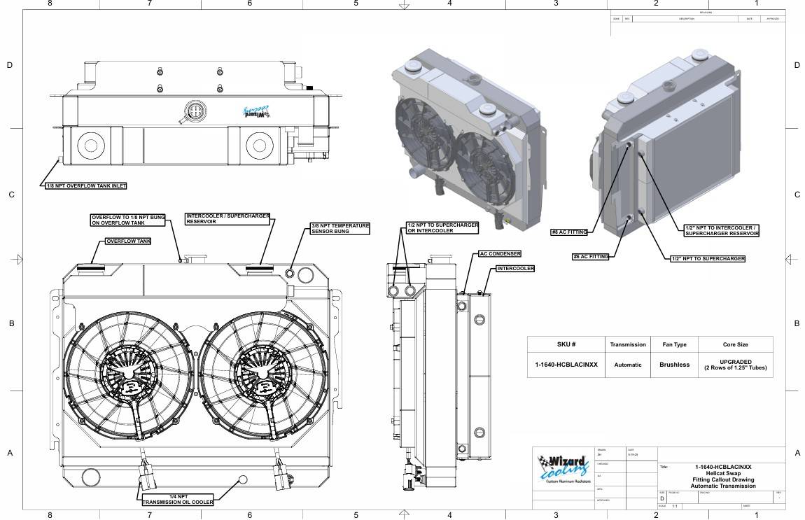 Wizard Cooling Inc #1640-212HCBLACINXX300 1966-1969 26