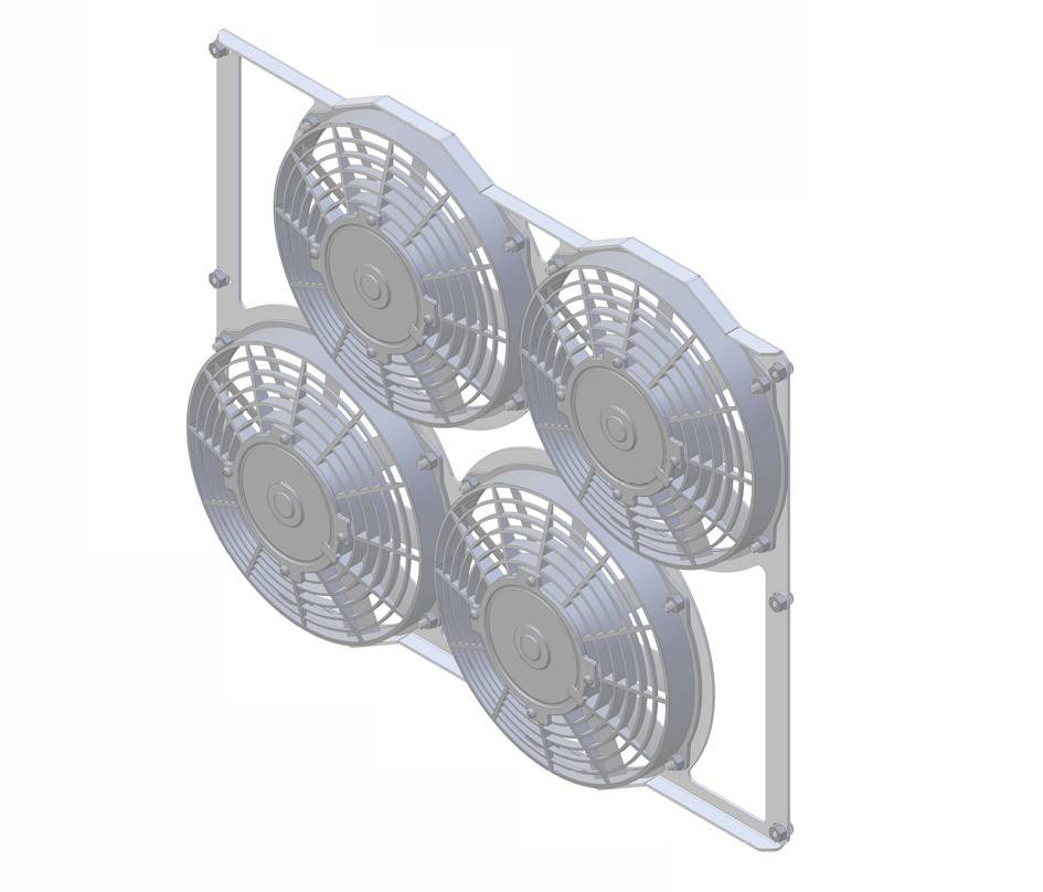 Wizard Cooling Inc - 1970-73 22" Mopar Applications (Bracket w/ Quad Low Profile Fans)  - 526-004LP