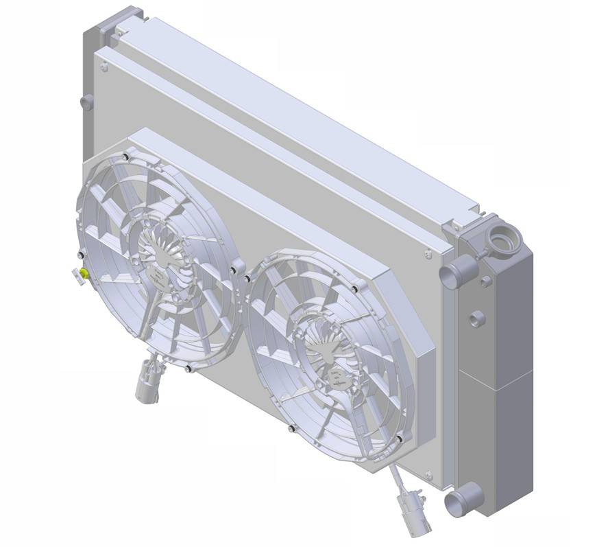 Wizard Cooling Inc - Wizard Cooling - 28.25" Various GM Applications Aluminum Radiator (LT SWAP) w/ Shroud Brushless 12" Fans - 361-112LTBL