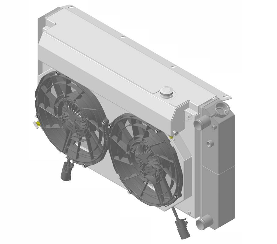 Wizard Cooling Inc - Wizard Cooling - 28.25" Various GM Applications Aluminum Radiator (LT SWAP) w/ Shroud Brushless 12" Fans & X Tank - 361-202LTBLXR
