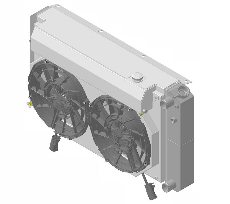 Wizard Cooling Inc - Wizard Cooling - 28.25" Various GM Applications Aluminum Radiator (LT SWAP) w/ Shroud Brushless 12" Fans & X Tank - 361-212LTBLXR