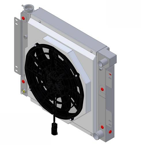 Wizard Cooling Inc - 1970-1981 International Scout (LS Swap, RUBBER MOUNTED) Aluminum Radiator (Shroud w/ Brushless Fan) - 139-218LSRMBL