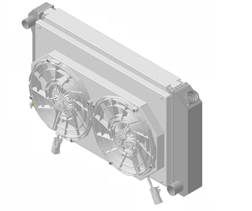 Wizard Cooling Inc - Wizard Cooling - 28.25" Various GM Applications Aluminum Radiator w/ BRUSHLESS FANS - 361-102BL