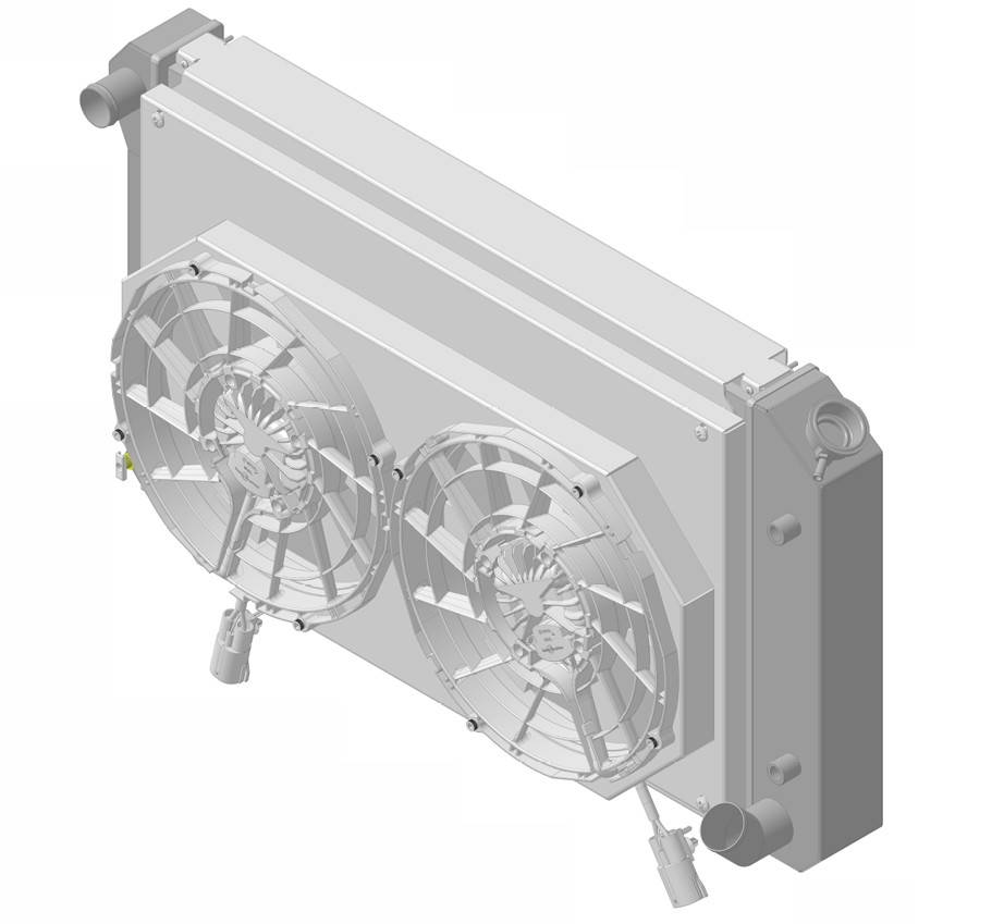 Wizard Cooling Inc - 1967-1972 Chevrolet Trucks Aluminum Radiator (w/ 12" Brushless Fan & Shroud) - 366-112BL