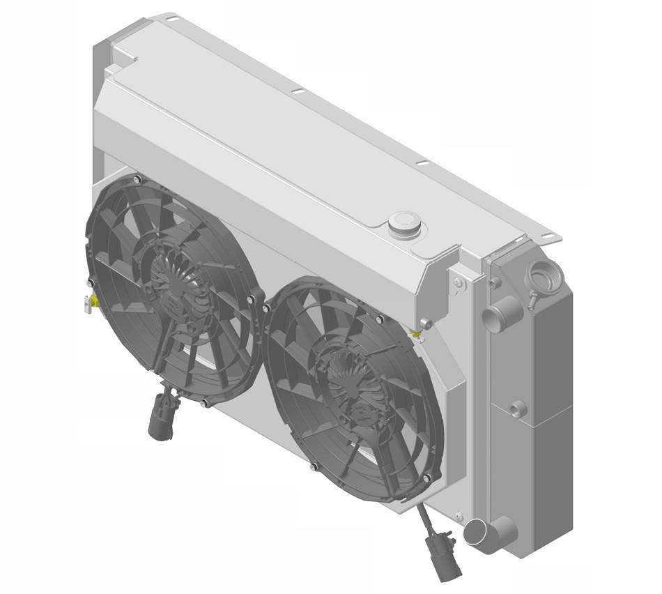 Wizard Cooling Inc - 1967-1972 Chevrolet Trucks Aluminum Radiator (LT SWAP) w/ Shroud Brushless 12" Fans & X Tank - 366-202LTBLXR