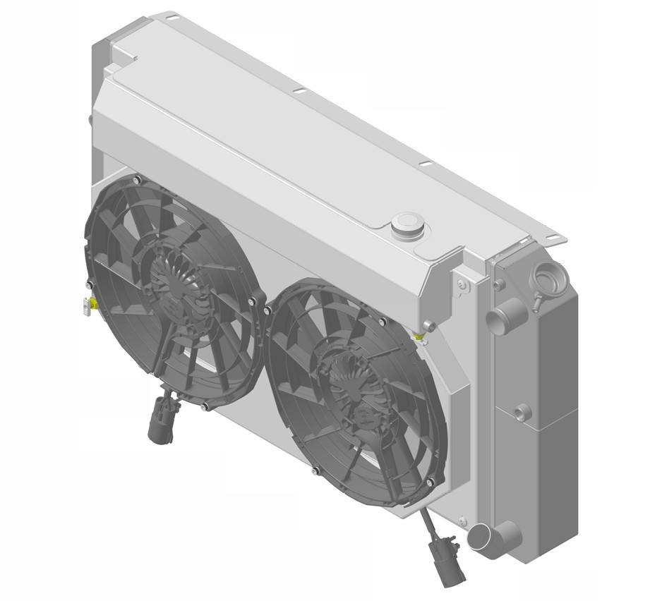Wizard Cooling Inc - 1967-1972 Chevrolet Trucks Aluminum Radiator (LT SWAP) w/ Shroud Brushless 12" Fans & X Tank - 366-112LTBLXR