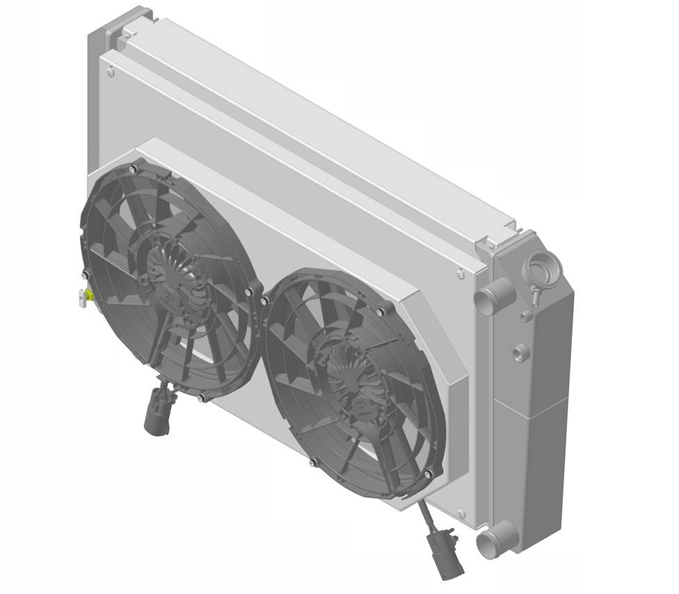 Wizard Cooling Inc - 1966-1974 Oldsmobile Cutlass (+ other cars from 1966-90) Aluminum Radiator (LT SWAP) w/ Shroud Brushless 12" Fans - 362-102LTBL