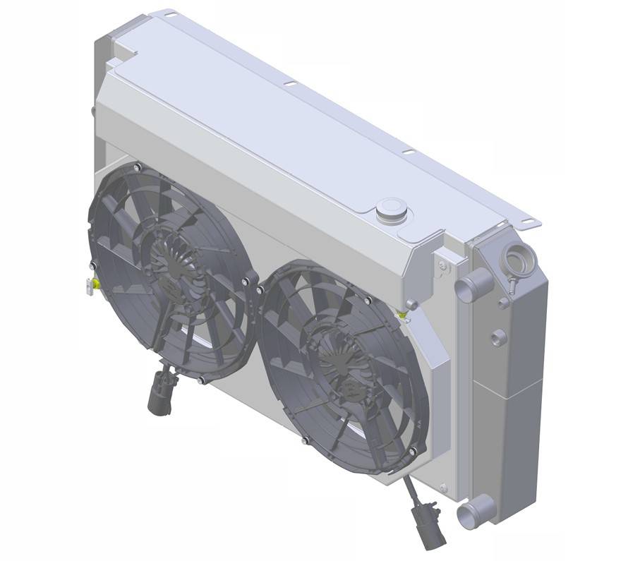 Wizard Cooling Inc - 1966-1974 Oldsmobile Cutlass (+ other cars from 1966-90) Aluminum Radiator (LT SWAP) w/ Shroud Brushless 12" Fans & X Tank - 362-212LTBLXR