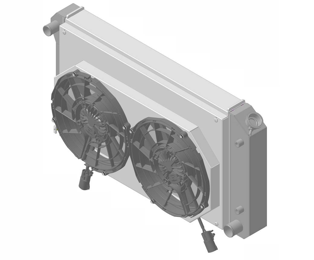 Wizard Cooling Inc - 1970-1981 Pontiac Firebird / Trans AM (27.25" Wide Core) Radiator (w/ 12" Brushless Fan & Shroud) - 477-212BL