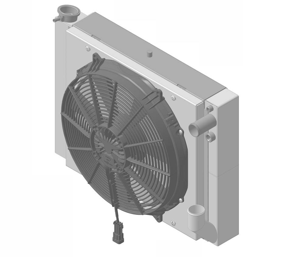 Wizard Cooling Inc - Wizard Cooling - 1961-1962 Chevrolet Corvette (LS Swap) Aluminum Radiator (w/ BRUSHLESS Fan & Shroud) - 2-108LSBL300