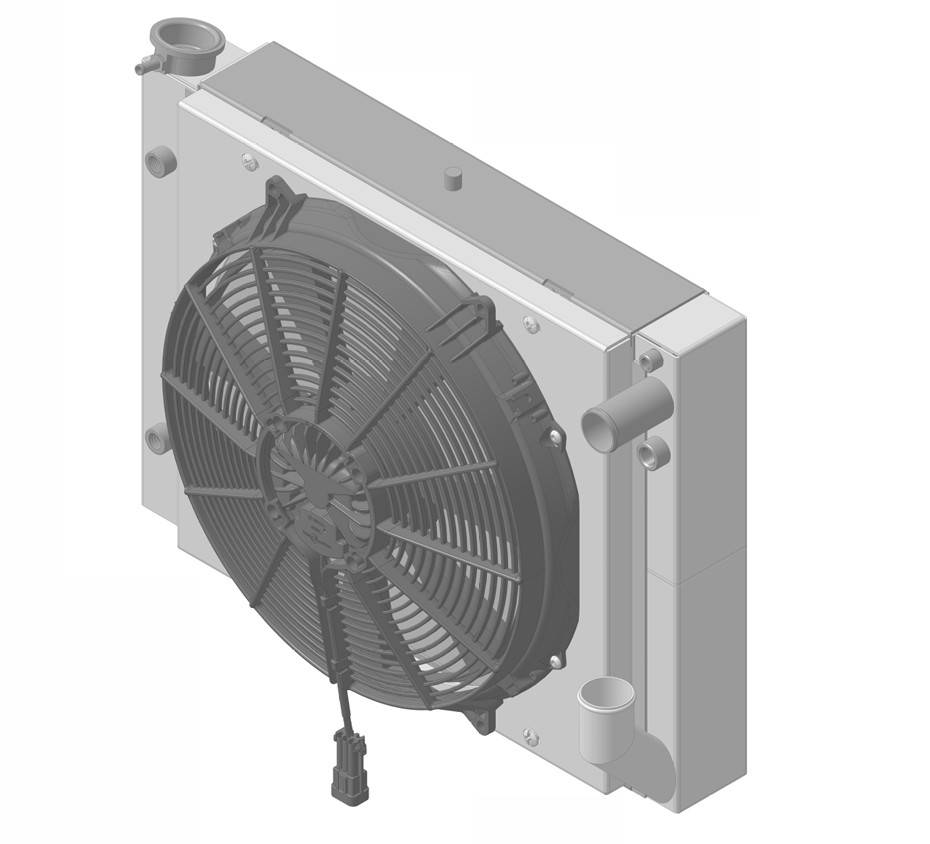 Wizard Cooling Inc - Wizard Cooling - 1961-1962 Chevrolet Corvette (LS Swap) Aluminum Radiator (w/ BRUSHLESS Fan & Shroud) - 2-118LSBL300