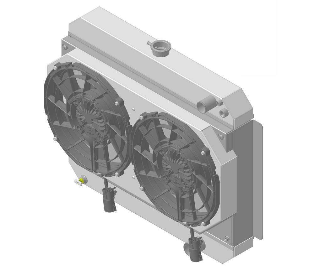Wizard Cooling Inc - 1961-1963 Bel Air/Impala Aluminum Radiator (Brushless Fan & Shroud) - 10267-202LSBL