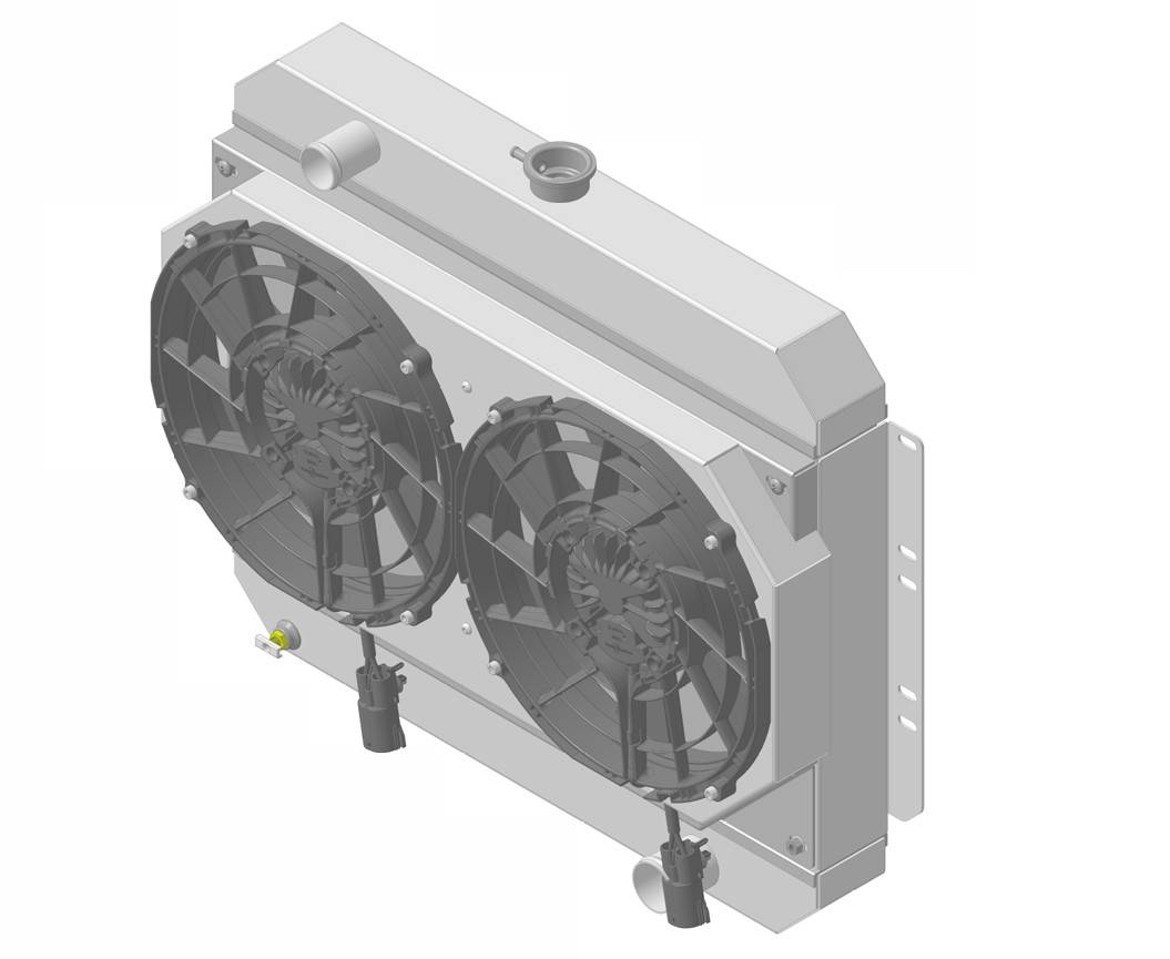 Wizard Cooling Inc - 1961-1963 Bel Air/Impala Aluminum Radiator (Brushless Fan & Shroud) - 10267-202BL