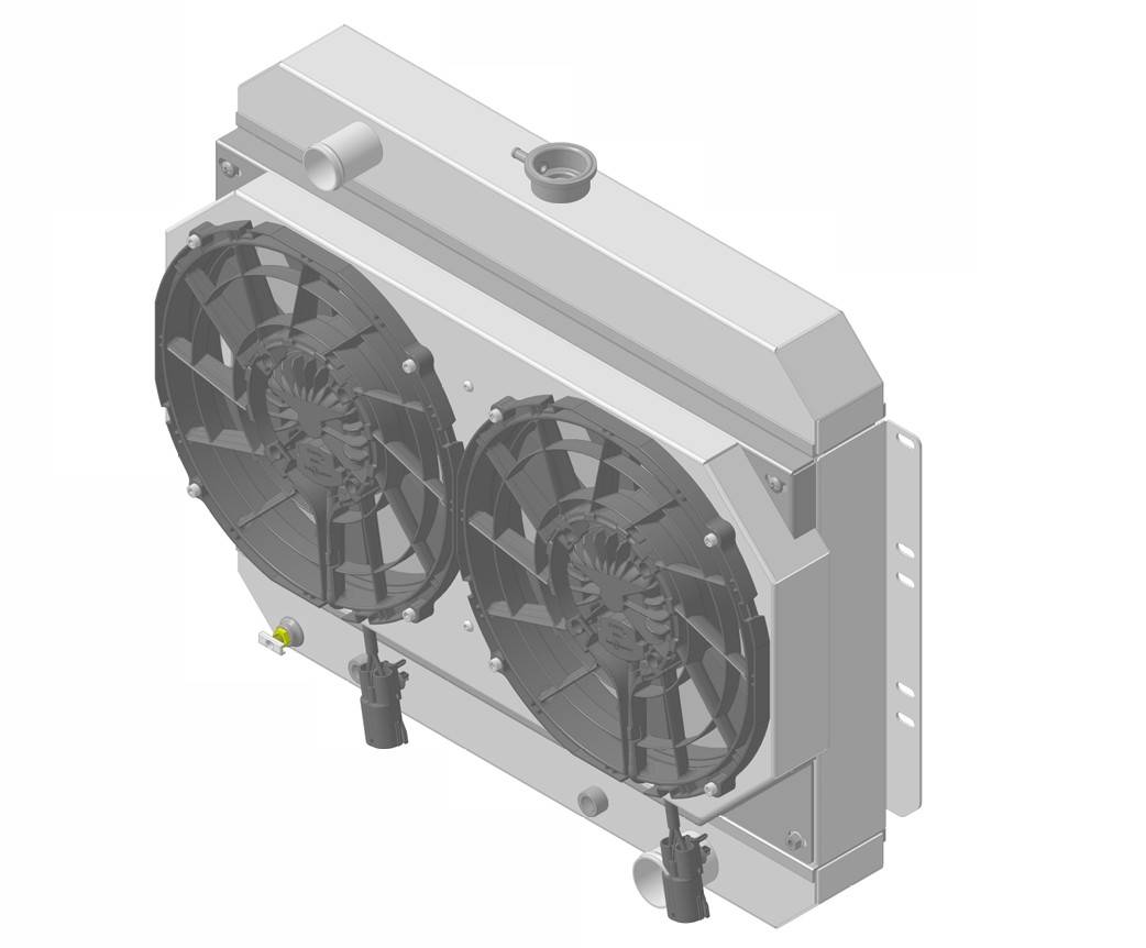 Wizard Cooling Inc - 1961-1963 Bel Air/Impala Aluminum Radiator (Brushless Fan & Shroud) - 10267-212BL