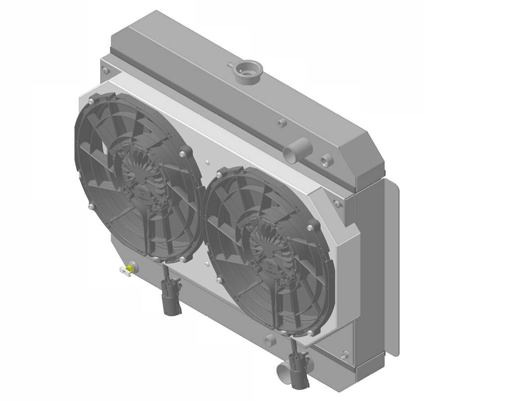 Wizard Cooling Inc - 1961-1963 Bel Air/Impala Aluminum Radiator (Brushless Fan & Shroud) - 10267-212LSBL