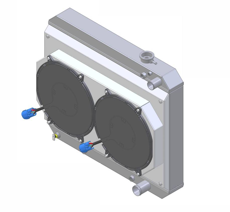 Wizard Cooling Inc - 1965 Oldsmobile Cutlass /442 Aluminum Radiator (17.5" Core w/out Factory AC, LS Motor) With Brushless Fans - 25180-212LSBL