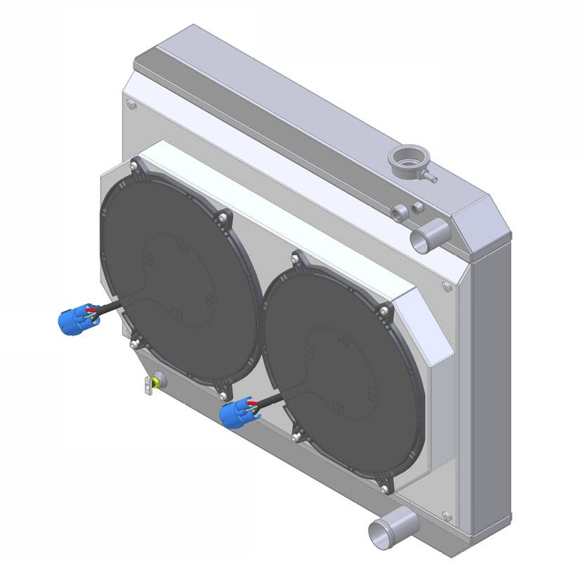 Wizard Cooling Inc - 1965 Oldsmobile Cutlass /442 Aluminum Radiator (17.5" Core w/out Factory AC, LS Motor) With Brushless Fans - 25180-202LSBL