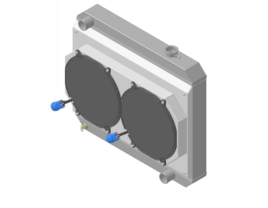 Wizard Cooling Inc - 1965 Oldsmobile Cutlass /442 Aluminum Radiator (17.5" Core w/out Factory AC) With Brushless Fans - 25180-202BL
