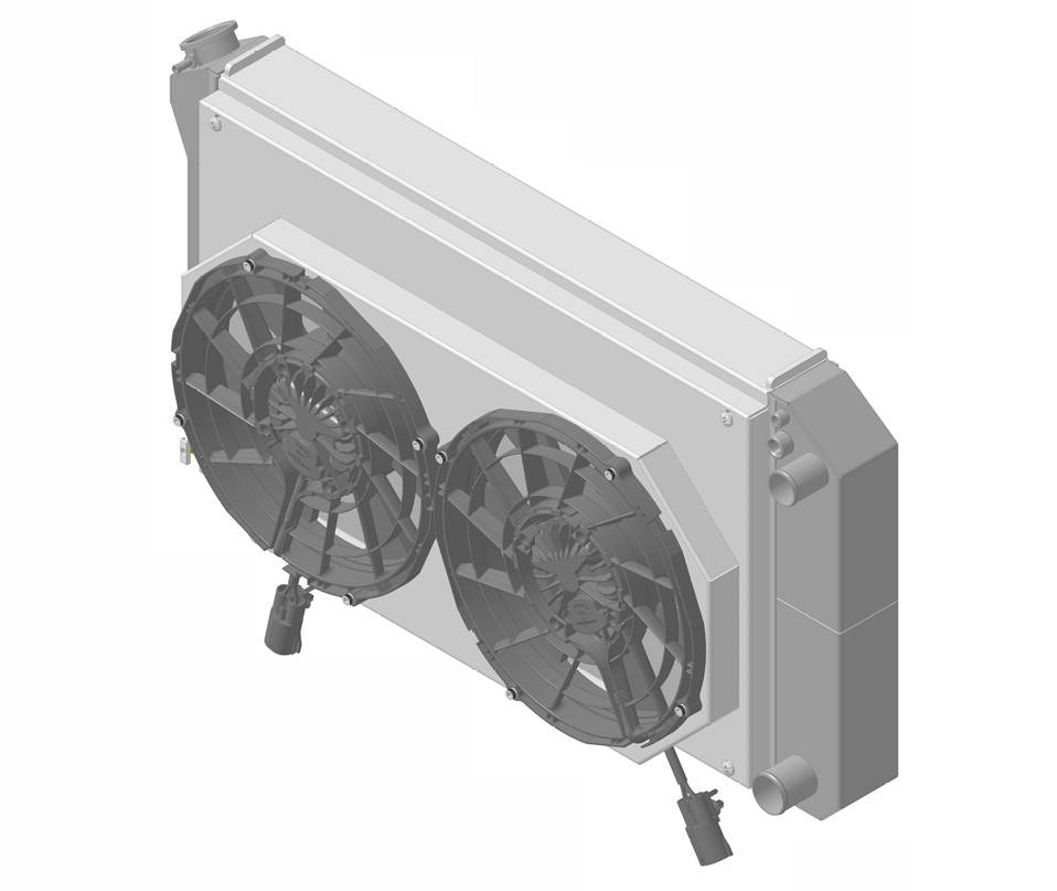 Wizard Cooling Inc - 1970-1981 Pontiac Firebird / Trans AM (27.25" Wide Core) Radiator (w/ 12" Brushless Fan & Shroud) - 477-202LSBL