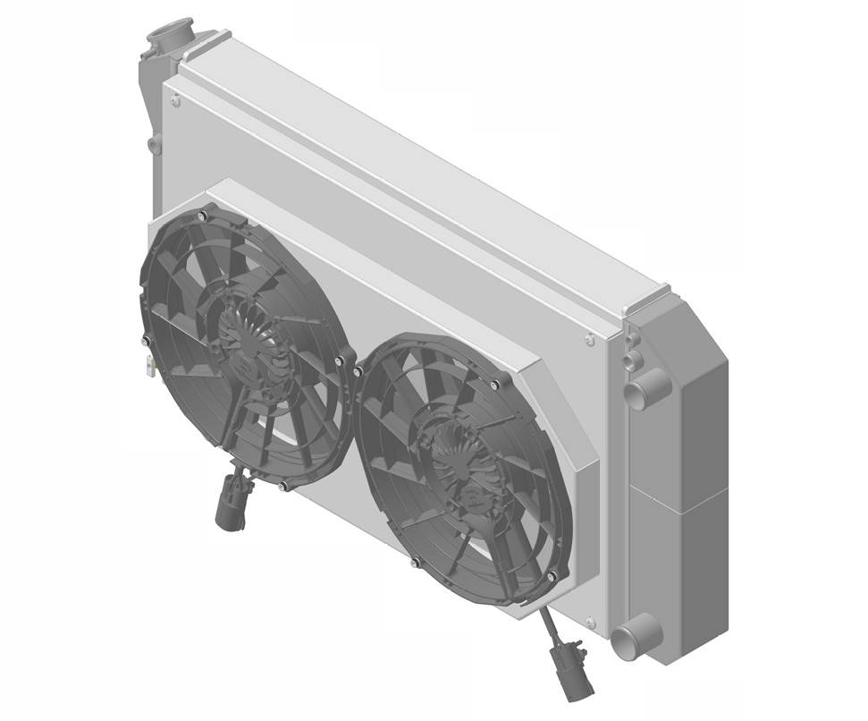 Wizard Cooling Inc - 1970-1981 Pontiac Firebird / Trans AM (27.25" Wide Core) Radiator (w/ 12" Brushless Fan & Shroud) - 477-112LSBL